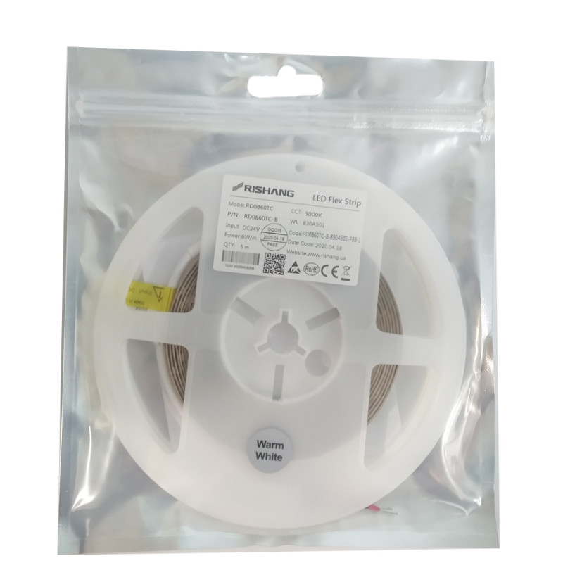 Светодиодная лента 2835-60-IP20-WW-8-24 RD0860TC-B 3000K CRI80