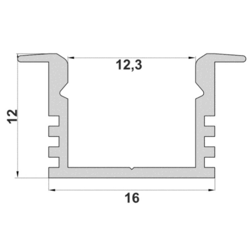 Профіль алюмінієвий ЛПВ12 LP led