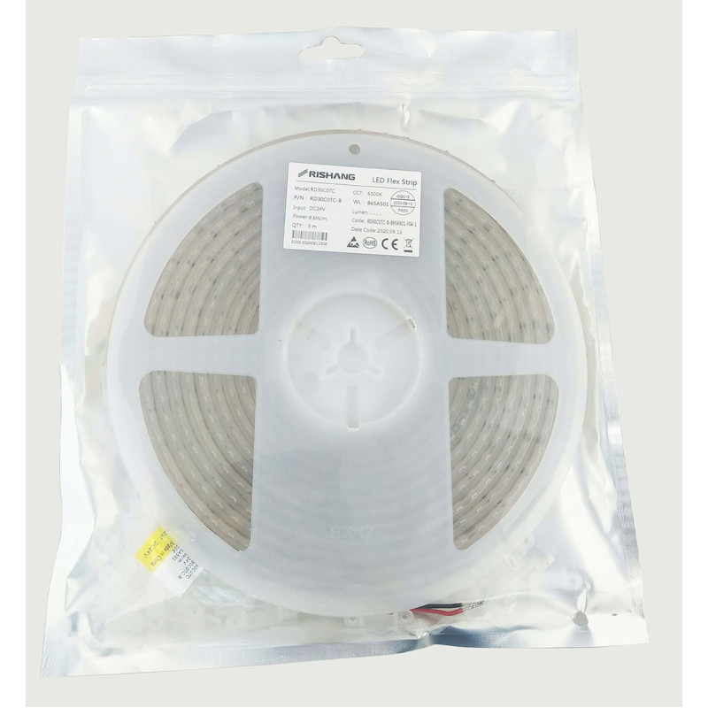 Світлодіодна стрічка 2835-120-IP67-CWd-10-24 RD30C0TC-B 6500K CRI80