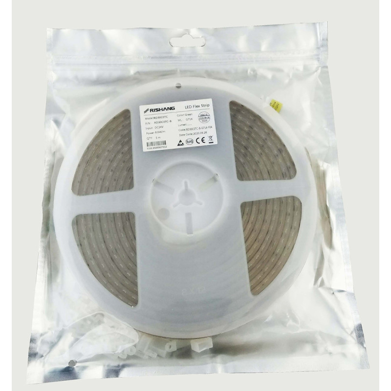 Світлодіодна стрічка 2835-120-IP67-G-10-24 RD30C0TC-B GREEN