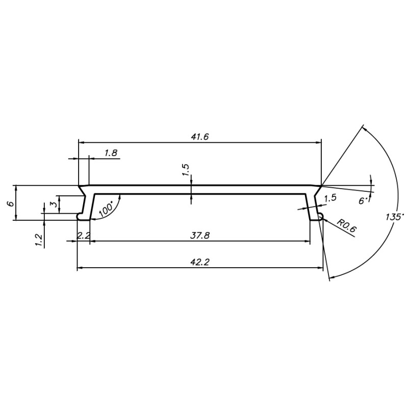 Розсіювач матовий РСВ40 до профілю LP led