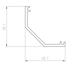 Профіль алюмінієвий кутовий ЛПУ16 LP led