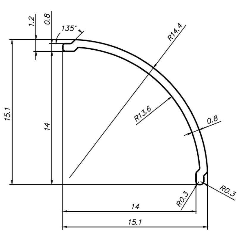 Розсіювач матовий до профілю ЛПУ16 LP led