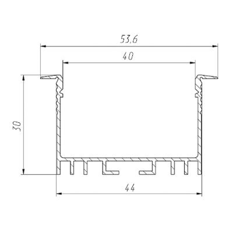 Профіль алюмінієвий врізний ЛСВ40 LP