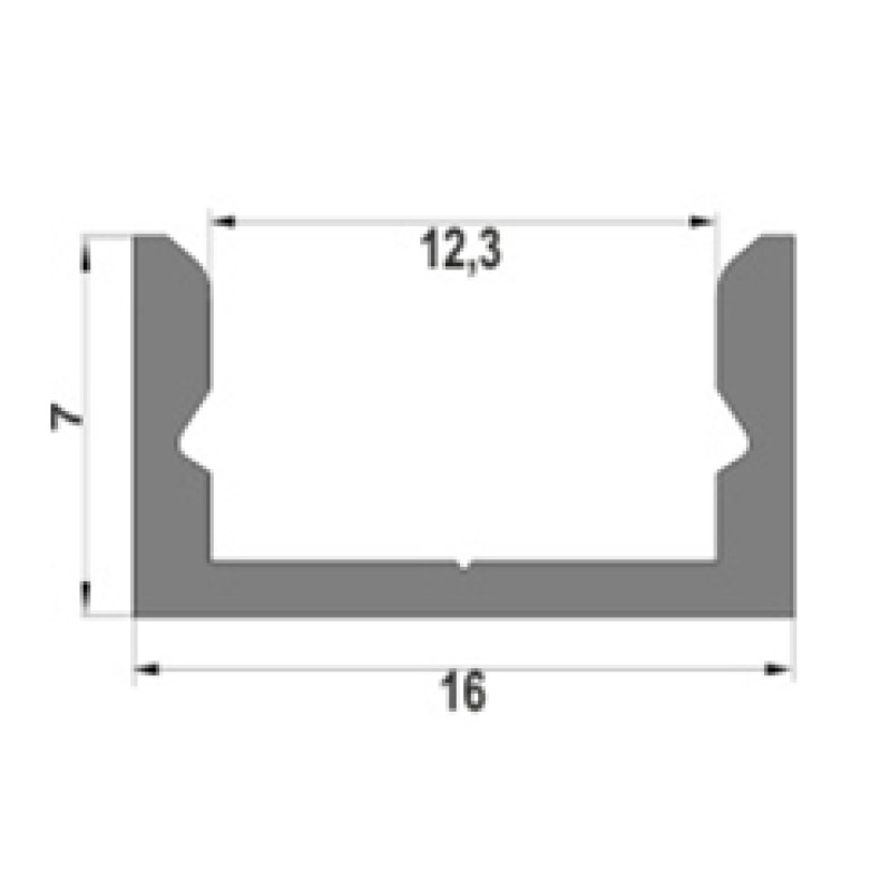 Профиль алюминиевый ЛП7 LP led (в ламелях по 4м)