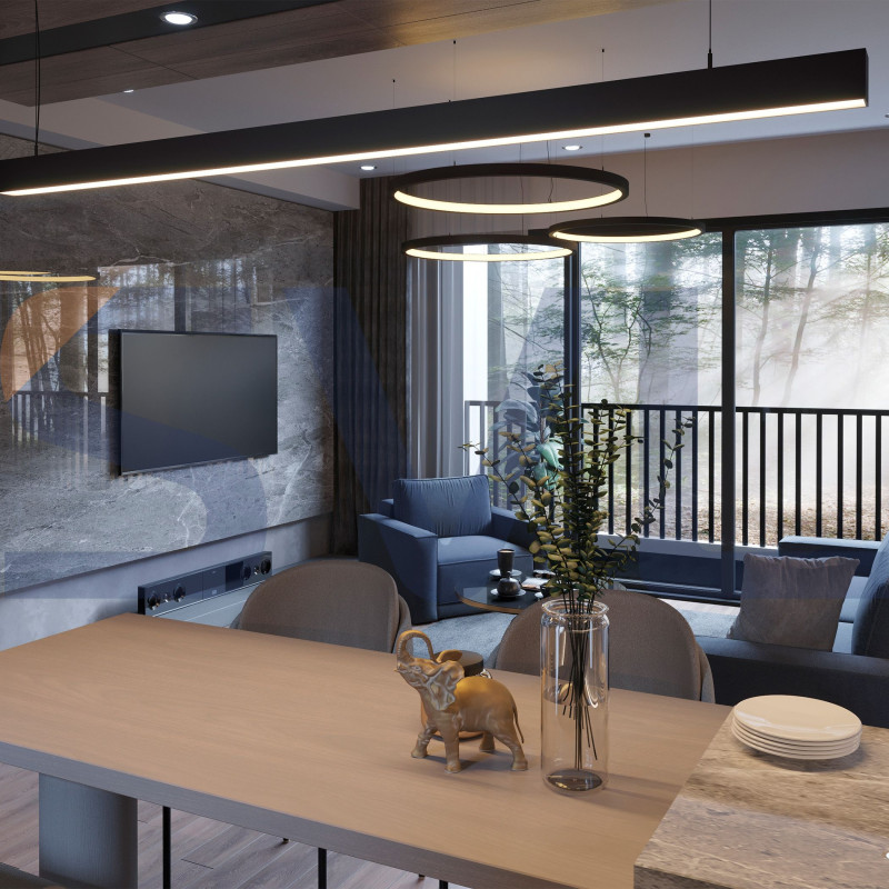 Кільцевий підвісний світлодіодний світильник RING-IN-600-S