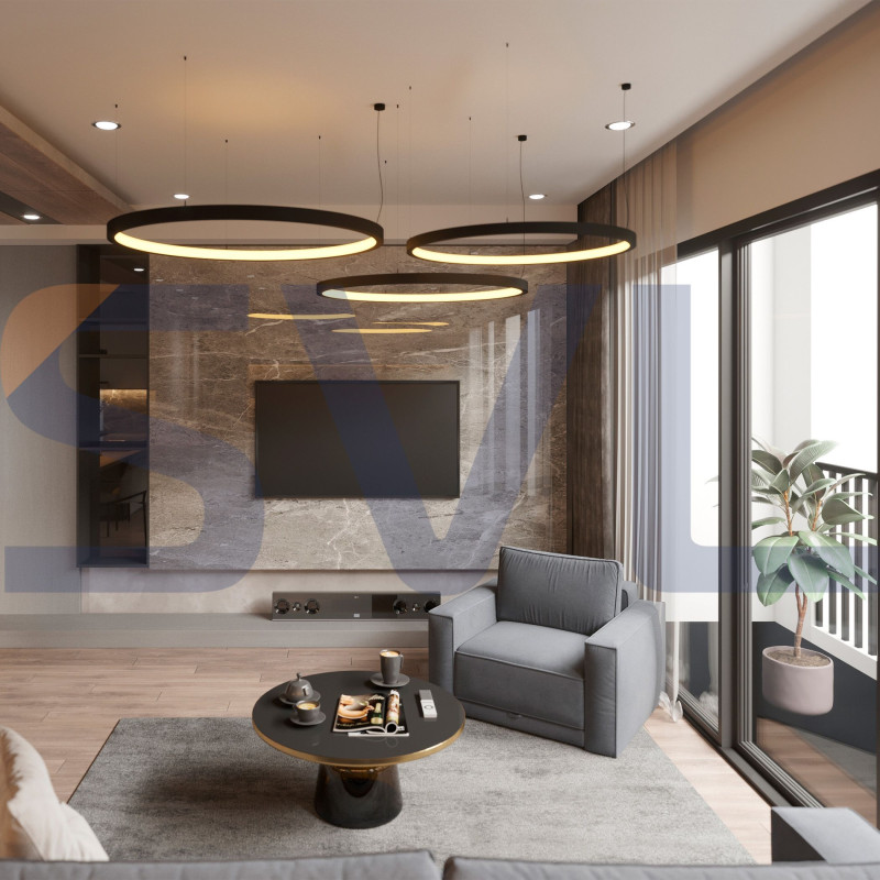 Кільцевий підвісний світлодіодний світильник RING-IN-600-S