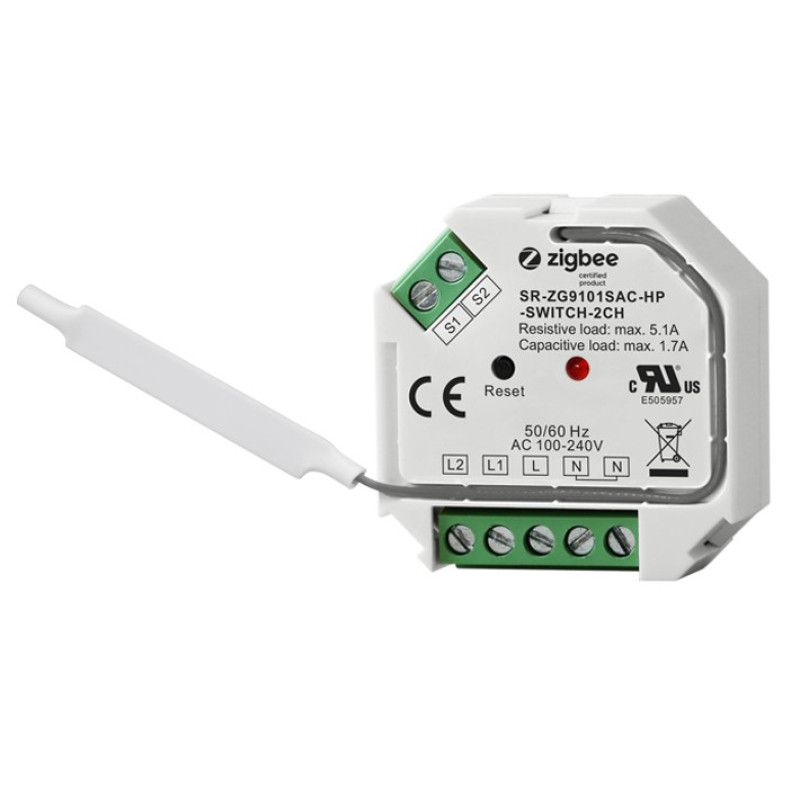 Контроллер-приемник SR-ZG9101SAC-HP-SWITCH-2CH (ZigBee)