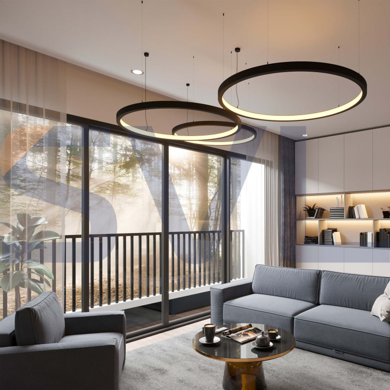 Підвісний кільцевий світлодіодний світильник RING-IN-1500-S