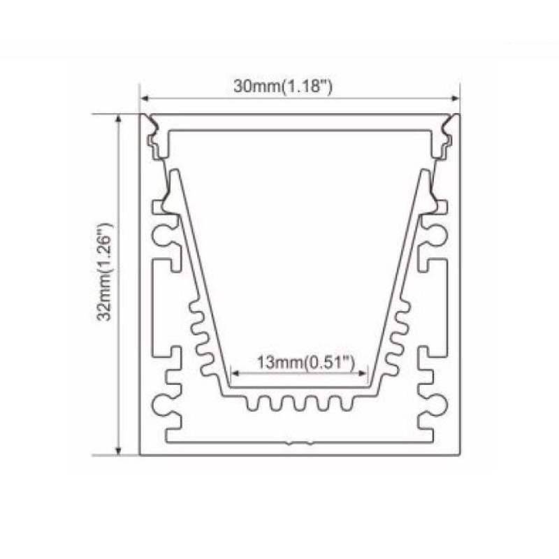 Профіль алюмінієвий LP-SALP3030 LDLZ (в ламелях по 2м)