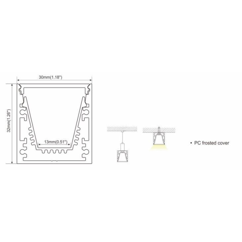 Профіль алюмінієвий LP-SALP3030 LDLZ (в ламелях по 2м)