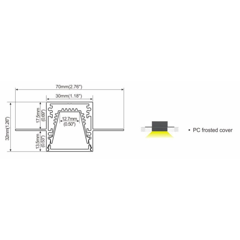 Профиль алюминиевый LP-SALP3030-R (в ламелях по 2м)