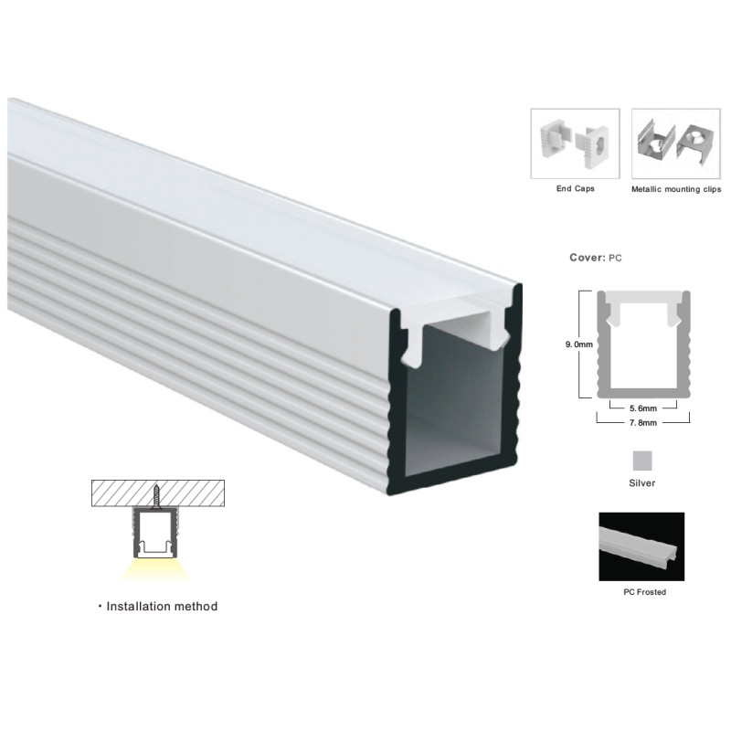 LP-SL063 -1м. ал. профиль ( 9 х 7,8 мм) (в ламелях по 2м.)