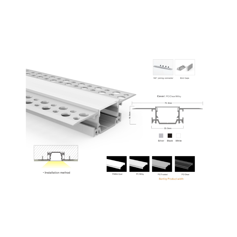 LP-SPL082B -1м. ал. профиль (33,0 х18,5 х 73,0 мм)