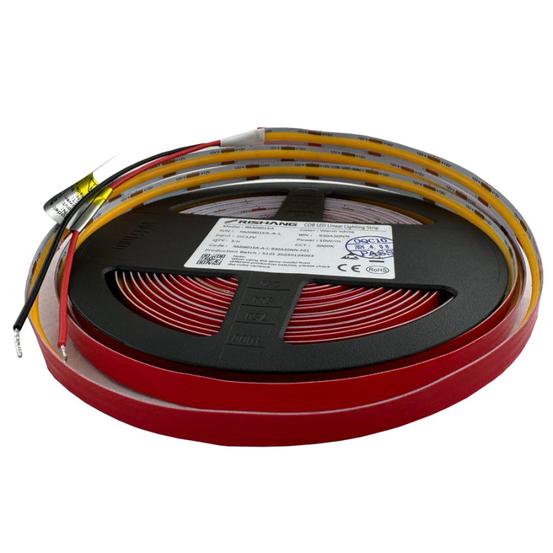 Світлодіодна стрічка COB-320-IP20-WW-8-12 RM0801EA-A 3000K CRI90