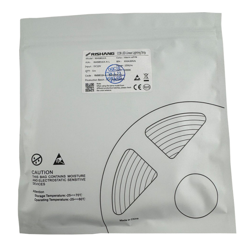 Світлодіодна стрічка COB-320-IP20-NW-8-12 RM0801EA-A 5000K CRI90