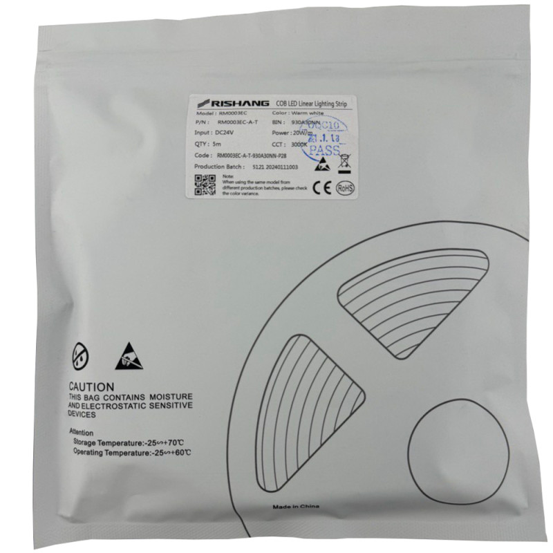 Світлодіодна стрічка COB-720-IP20-WW-10-24 RM0003EC-A-T 3000K