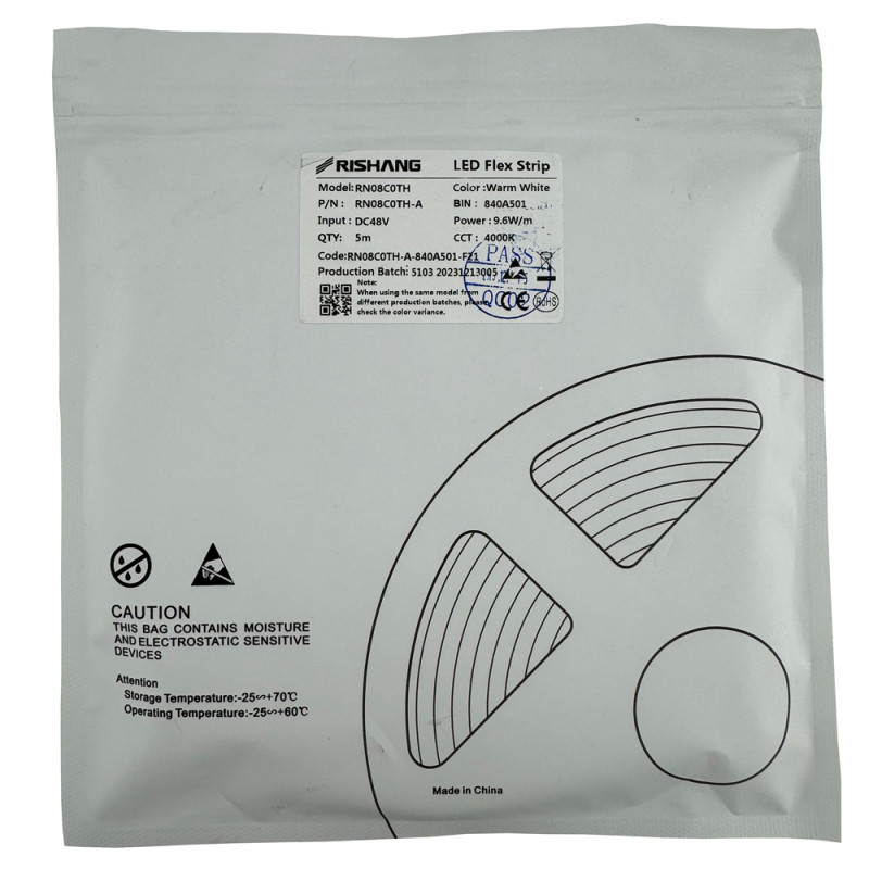 Світлодіодна стрічка 2835-120-IP33-NW-8-48 RN08C0TH-A 4000К