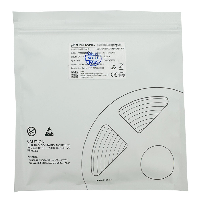 Світлодіодна стрічка COB-544-IP20-WW/CWd-8-24 RM0831MC-A-1 2700K/5700K CRI90  (2 кабеля)