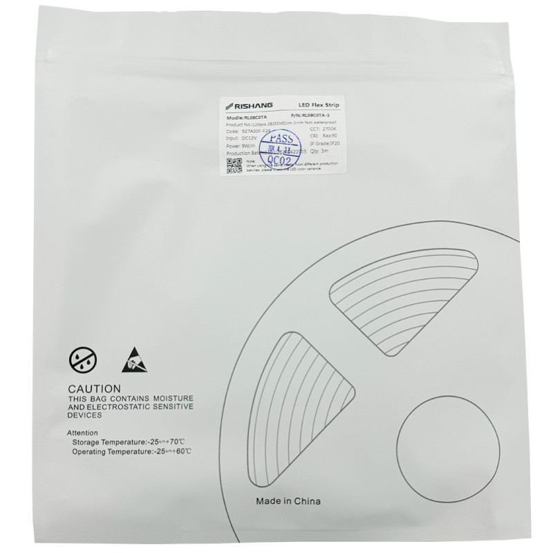 Світлодіодна стрічка 2835-120-IP20-WW-8-12 RL08C0TA-5 2700K CRI90