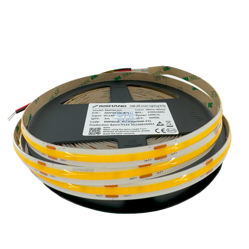 Світлодіодна стрічка COB-320-IP54-WW-8-24 RMP801EC-A-L 3000K CRI90