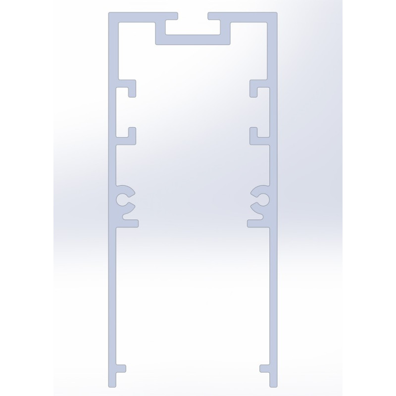 Профіль алюмінієвий SVL_LP-SPL101A -1м. (в ламелях по 3м)  (75х34мм) не анод.