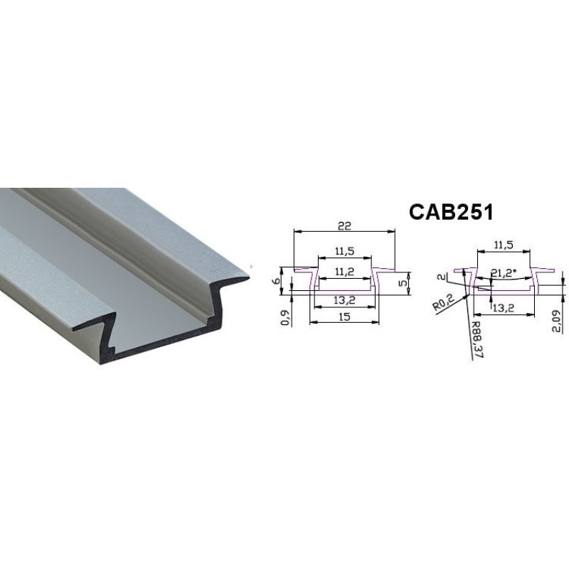 Профиль алюминиевый CAB251-AL