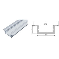 Профіль алюмінієвий врізний ЛПВ7 LP