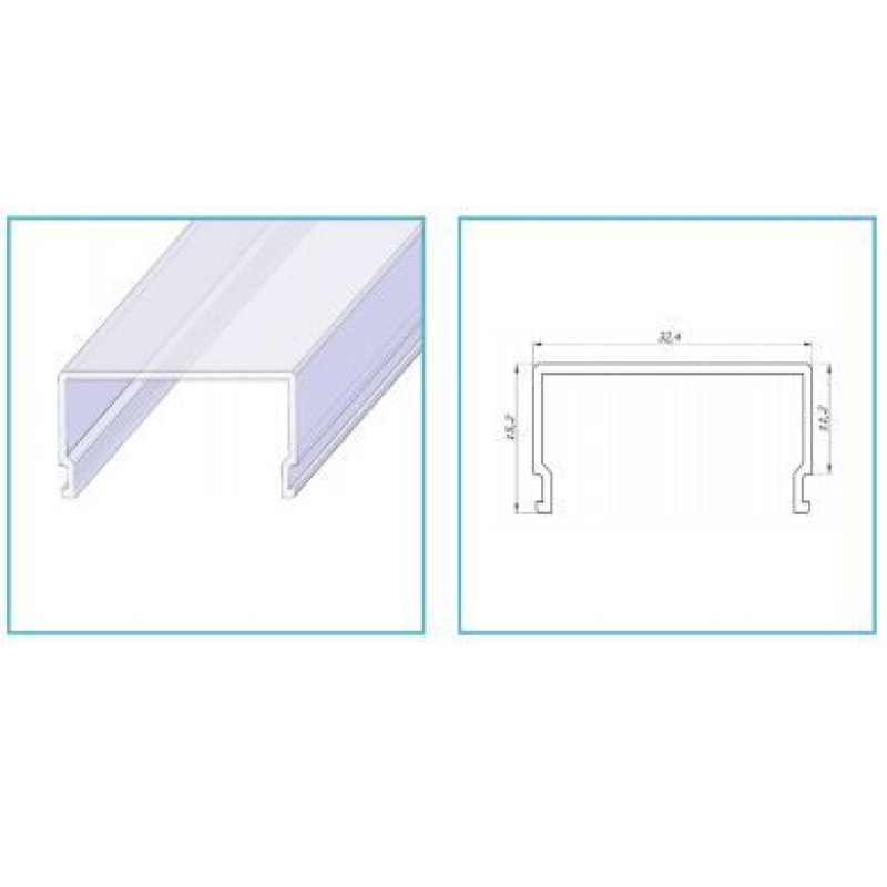 Розсіювач прямокутний матовий РСП до профілю ЛСО/ЛСС LP