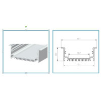 Профіль алюмінієвий врізний ЛСВ70 LP