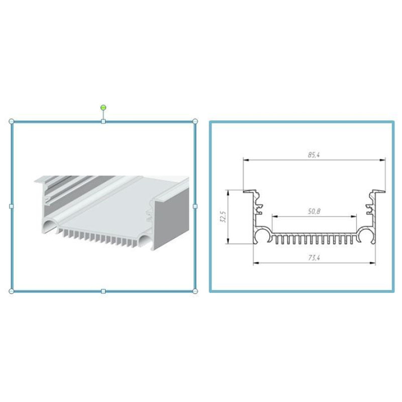 Профиль алюминиевый врезной ЛСВ70 LP