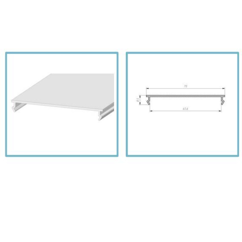 Розсіювач матовий РС70 до профілю ЛС70 та ЛСВ70 LP