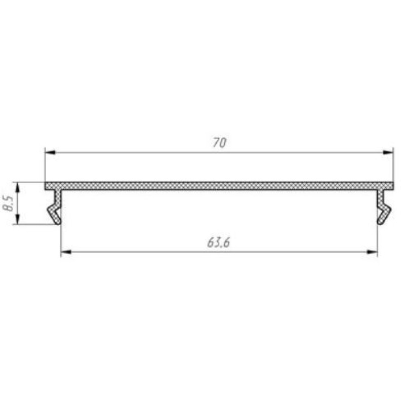 Розсіювач матовий РС70 до профілю ЛС70 та ЛСВ70 LP
