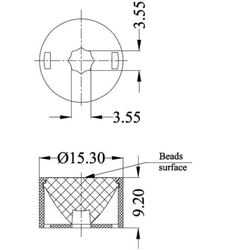 Линза HX-15PX-40L угол 40 град. с белым держателем 3M-скотч