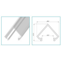 Рассеиватель матовый РСУ "угол" к профилю ЛСУ LP