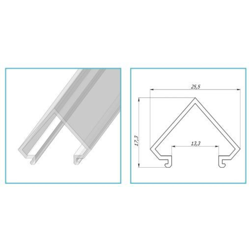 Розсіювач матовий РСУ "кут" до профілю ЛСУ LP