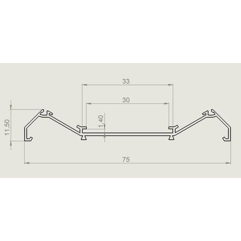Профіль алюмінієвий LP75-11 (в ламелях по 0.6м)