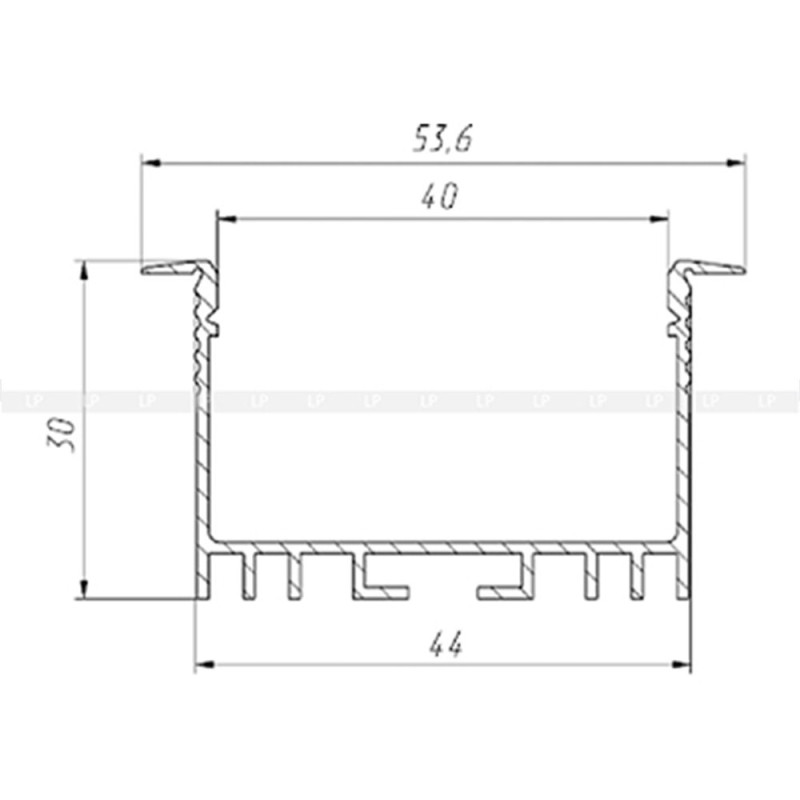 Профіль алюмінієвий врізний ЛСВ40 LP