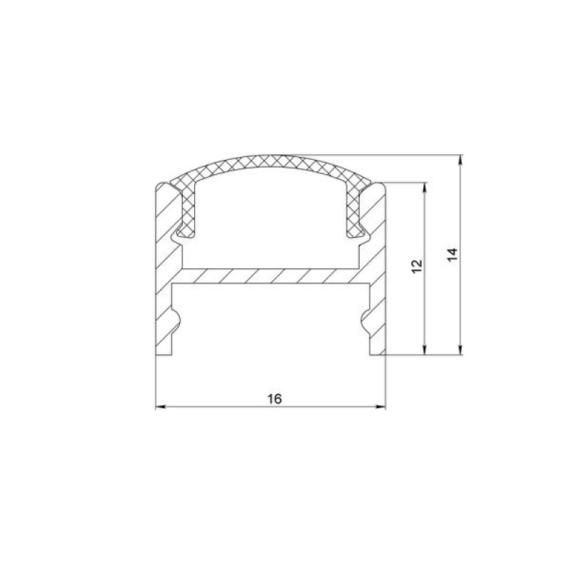 Профіль алюмінієвий накладний ЛПС12 LP