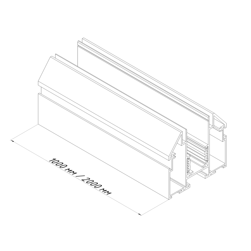Магнитный трековый шинопровод OLEDIM OL21 48V для натяжного потолка белый (Демпфер) 1м