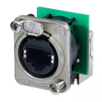 NE8FDP-R - Прохідний панельний роз'єм типу RJ45 "мама" (гніздо). Фланець D-типу