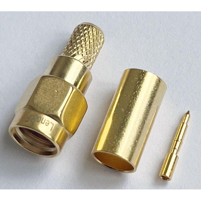 3.01.282 - SMA - Разъем SMA (штекер) male для RG223, покрытие - золото, потери: ≤0.05 дБ 900 Мгц