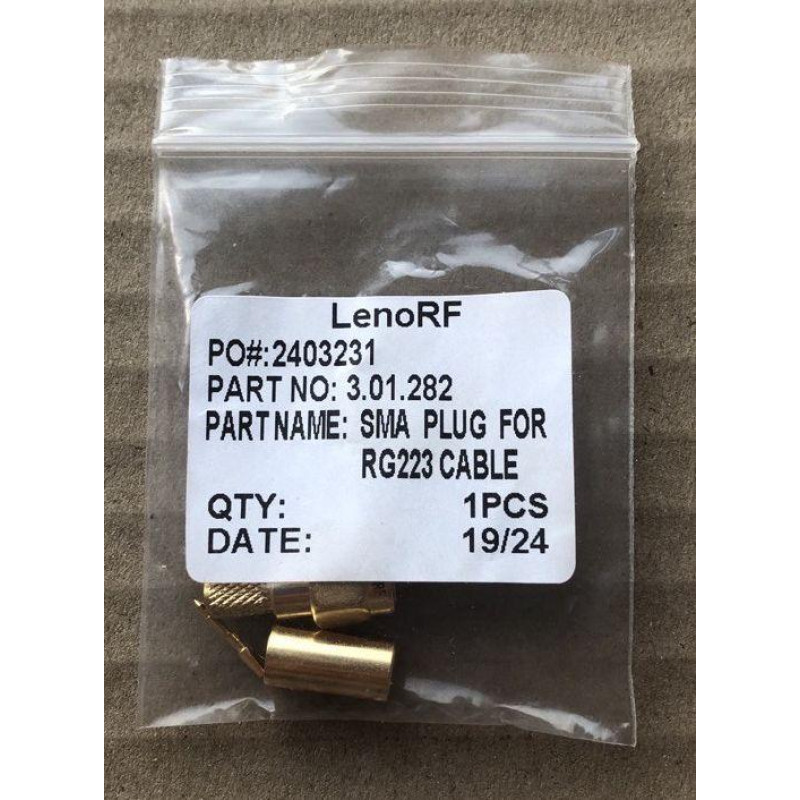 3.01.282 - SMA - Разъем SMA (штекер) male для RG223, покрытие - золото, потери: ≤0.05 дБ 900 Мгц