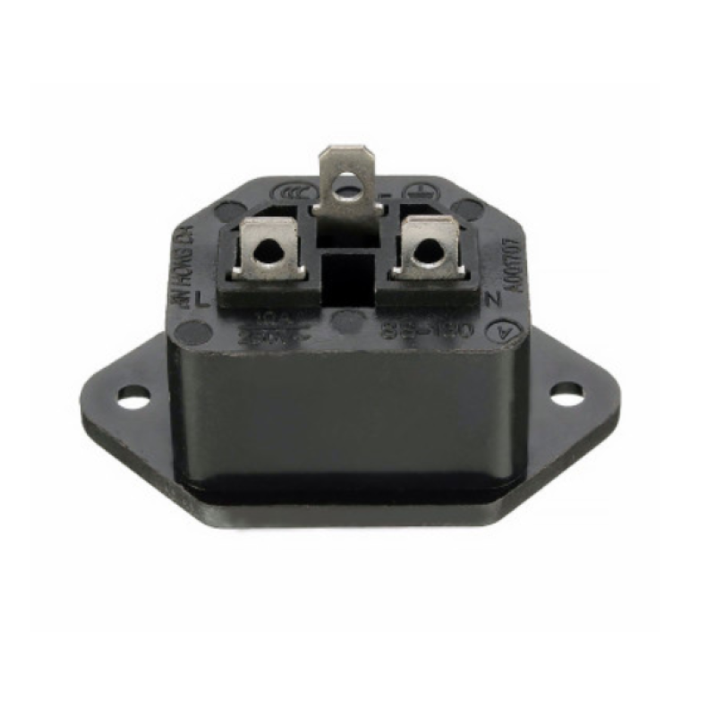 ACP-502 - Разъем гнездо C13 панельное, крепеж винта, приборный 220B, 3 контакта, IEC320