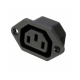 ACP-502 - Разъем гнездо C13 панельное, крепеж винта, приборный 220B, 3 контакта, IEC320