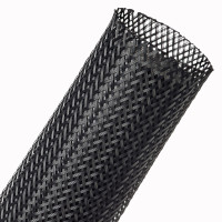 FRN2.00BK - Эластичная Кабельная Оплетка (ПолиЭтиленТерефталат), трудновоспламеняющаяся (FR)-5.08 см