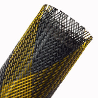 FRN2.50YS - Эластичная Кабельная Оплетка (ПолиЭтиленТерефталат), трудновоспламеняющаяся (FR)-6.35 см