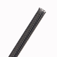 FRN0.31BK - Эластичная Кабельная Оплетка (ПолиЭтиленТерефталат), трудновоспламеняющаяся (FR)-0.79 см