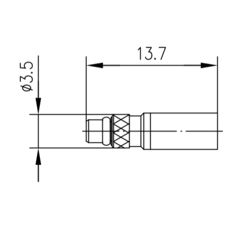 J01340A0151 - Разъем MMCX кабельный, штекер, обжим, 50 Ом, G8 (RD-316), монтаж С3214