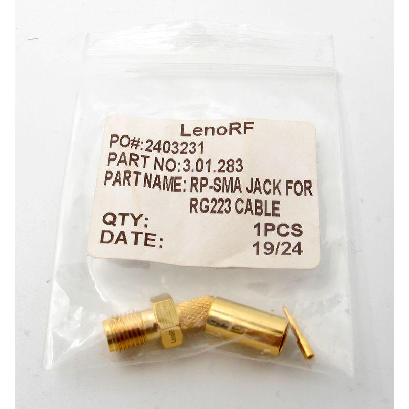 3.01.283 - RP-SMA - Разъем RP-SMA(гнездо) female для RG223, покрытие - золото